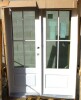 MP doors 60 in. x 80 in. Fiberglass Smooth White Left-Hand Inswing Hinged 3/4-Lite Patio Door with 4-Lite SDL new damaged glass $2999 - 2