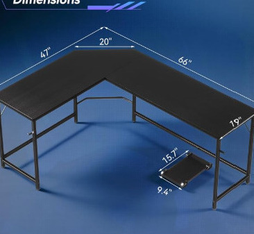 Weehom Reversible L Shaped Computer Desk, Large Corner Computer Gaming Desks for Home Office, Sturdy PC Laptop Workstation Wooden Table with Lots of Leg Room and Surface Top Space New In Box $299