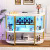 Ebern Designs Minjae 47.5" Wine Bottle & Glass Rack, Bar Cabinet with LED Lights New In Box $399