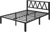Avenco 18 Inch King Size Bed Frame with Headboard, Metal Platform Bed Frame, King Bed Frame No Box Spring Needed, Easy Assembly, Heavy Duty Slats Support, Black New Open Box $399