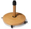 Pellebant 42 lbs. Concrete Weighted Round Movable Patio Umbrella Base in Teak with Wheels for Patio Market Umbrella New In Box $199