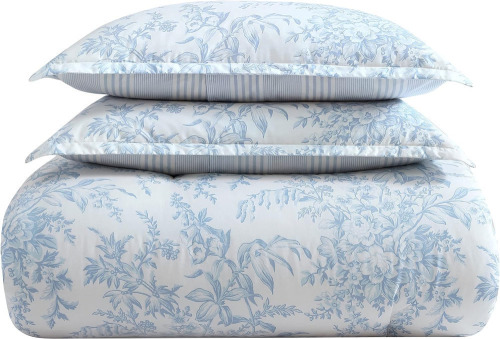 Laura Ashley - 3-Piece Queen Size Comforter Set with Matching Shams Soft & Comfortable Feel, Year-Round Bedding, Versatile Bedroom Layering, Durable Construction, Machine Washable New In Box $299