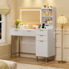 Mercer41 45.3" L Modern Style Vanity Desk with Mirror, LED Lights and Power Outlet New In Box $499