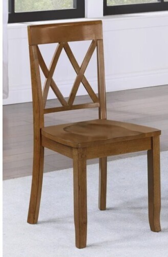 Gracie Oaks Deni 17" Wide Cross Back Dining Chair in Walnut New in Box $299