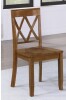 Gracie Oaks Deni 17" Wide Cross Back Dining Chair in Walnut New in Box $299