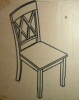 Gracie Oaks Deni 17" Wide Cross Back Dining Chair in Walnut New in Box $299 - 2
