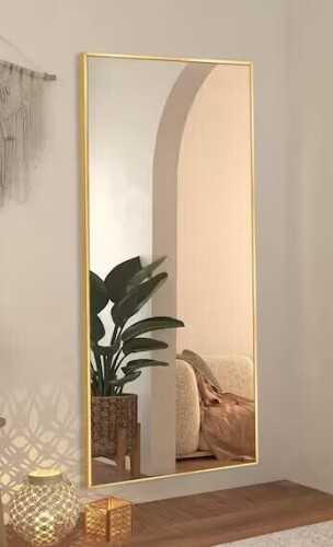 LuxHomez 24 in. W x 71 in. H Modern Rectangle Aluminum Alloy Full Length Mirror Gold Wall Mounted/Standing Mirror Floor Mirror New in Box $399