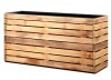 TUYOHW Tall Metal Planter Box-Black Walnut Wood Grain Rectangle Outdoor Plant Pot (32 in. L x 10 in. W x 16 in. H) New In Box $299