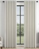 Linen Blackout Curtains, Pinch Pleat Back Tab Full Blackout Drapes Farmhouse Boho Curtains for Window, (Pair, With Hooks and Rings) 312cm x 274cm $89
