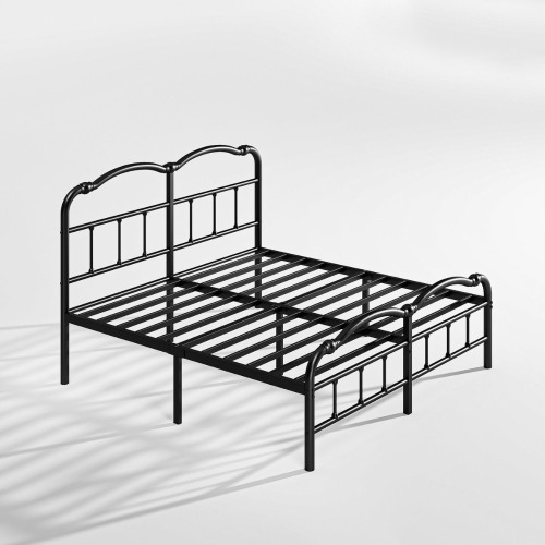 Williston Forge Full Size Amylia Double Wave Headboard and Footboard Heavy Duty Anti-sway 14 in. High Steel Tube Iron Bed with Storage New In Box $299