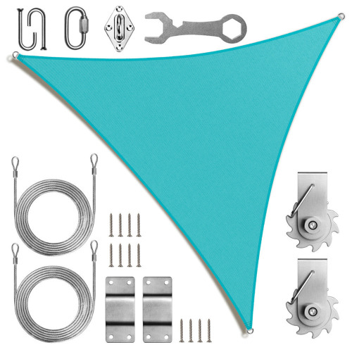 Royal Shade Triangle Shade Sail With Installation Winch Kit, 10 ft. x 10 ft. x 14 ft. New In Box $299