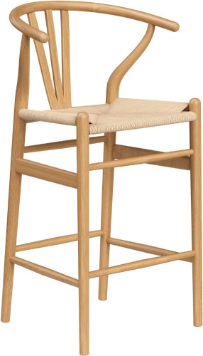 Farini Wishbone Barstool,Weave Counter Height Bar Stools,Rattan Bar Chair New in Box $399