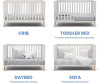 Delta Children Essex 4-in-1 Convertible Baby Crib, Bianca White with Natural Legs Similar to Picture $299