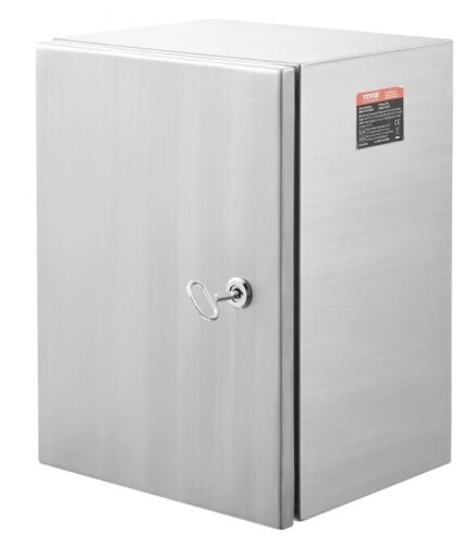 VEVOR Steel Electrical Box, 16"x 12"x 10", 304 Stainless Steel Electrical Enclosure Box, Wall-Mounted Outdoor Electrical Electronic Equipment Enclosure with Mounting Plate Hinges Lock, IP66 Waterproof New In Box $299