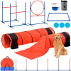 VEVOR Dog Agility Training Equipment, 7 PC Set Upgrade w/ Adjustable High Hurdles, 6 Weave Poles, 2 Tunnels, Jump Ring, Pause Box, Whistle, Foldable Bowl, Puppy Obstacle Course Kit w/ 3 Bags New In Box $199