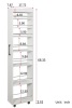 Roomfitters 7 Tier Pull Out Pantry Cabinet Slim Side Storage Tower Mobile Kitchen Cart Rolling Gap Organizer, White New In Box $199