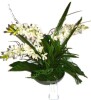Distinctive Designs White Cymbidium Orchid Artificial Floral Arrangement Plant in Brown Pot New $199