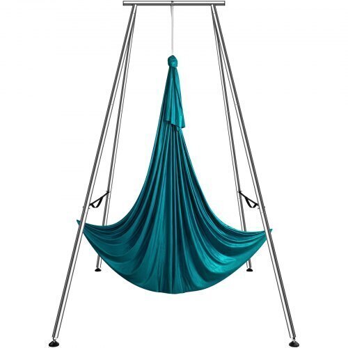 VEVOR Aerial Yoga Frame & Yoga Hammock, 9.67 ft Height Professional Yoga Swing Stand Comes with 6.6 Yards Aerial Hammock, Max 551.15 lbs Load Capacity Yoga Rig for Indoor Outdoor Aerial Yoga, Green, New in Box $399