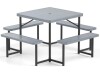 Costway Outdoor Square Picnic Table Bench Set for 4-8 People with Umbrella Hole $499