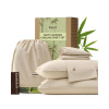 Bedsure Cooling Sheets, Rayon Derived from Bamboo & Cotton Blend, GentleSoft, Breathable, Queen Sheet Set, Deep Pocket Up to 18 Inches, Hotel Luxury Bedding for Hot Sleepers, Beige $79