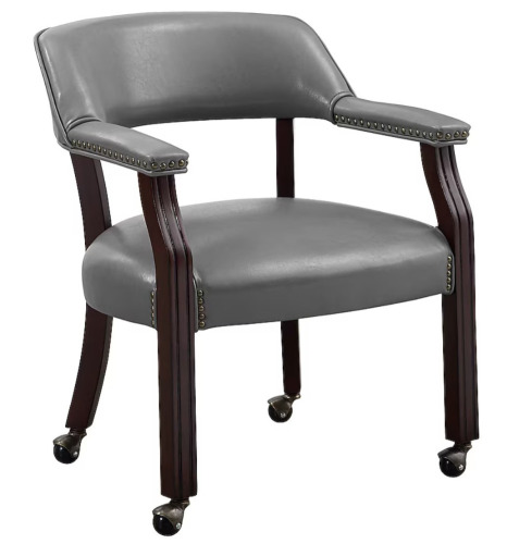 Steve Silver Casual Faux Leather Upholstered Dining Arm Chair (Wood Frame) New In Box $299