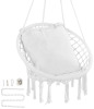 VEVOR Hanging Hammock Swing Chair, 330 lbs Capacity, Macram&eacute; Hanging Chair with Cushion and Mounting Hardware, Cotton Rope Swing Chair for Bedroom, Balcony, Patio, Garden, White New In Box $199
