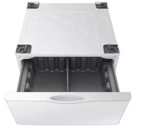 Samsung 27 in. Laundry Pedestal in White with Storage Drawer / Samsung 27-in Bespoke Universal Laundry Pedestal (Stainless Steel) with Storage Drawer Assorted $399
