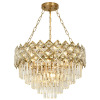 Mercer41 15-Light Adjustable Crystal Chandelier, Copper Finish &ndash; 3-Color Switchable, 22.8"-59.2" Height, Sloped-Ceiling Ready, New in Box $1,199
