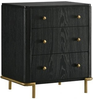 Coaster Arini Black 3-Drawer Nightstand Bedside Table with USB Outlet, New Floor Model $599