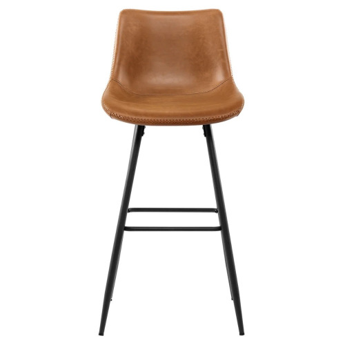 George Oliver 28" Faux Leather Modern Low Back Counter Stool, Whiskey Brown, New in Box $399