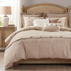Madison Park King Comforter Set, Trendy Geometric Jacquard, Soft Microfiber Reverse, Oversized Comforter, All Seasons Down Alternative Overfilled Comforters, Grace, Taupe, 9 Piece New In Box $299