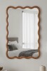 Ebern Desgins Wavy Rectangle Solid Wood Frame Decorative Mirror For Bedroom, Bathroom, Living Room, Entryway, 30" x 20" New In Box $299