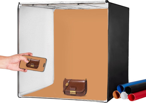 VEVOR Photo Studio Light Box, 32" x 32", 5600K Professional Photo Shooting Tent Kit with 210 LED Lights 5 Backdrops Power Adapter Soft Light Cloth Corner Pieces, High CRI ? 95 for Product Photography New In Box $199