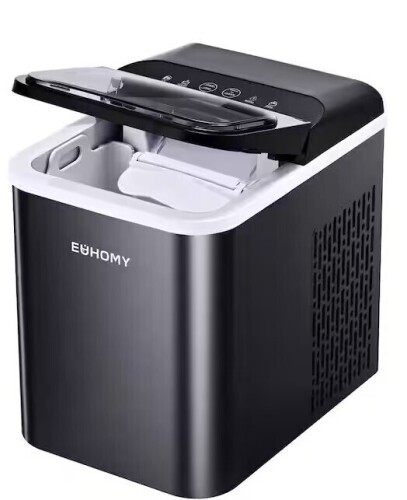 EUHOMY 12.2 in. 26.5 lbs. /24H Nugget Countertop Portable Ice Maker in Black, Auto-Cleaning $299