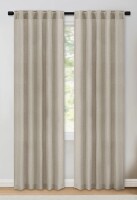 Gracie Oaks Toyoko Linen Blend Semi-Sheer Back Tab Curtains (Set of 2) 52" x 96" New $89