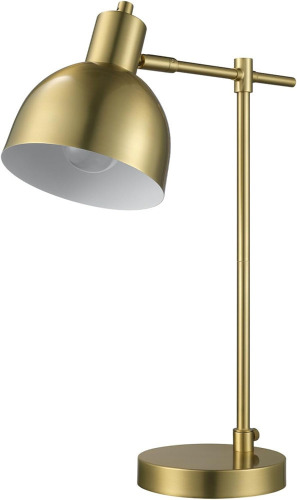 Globe Electric 61000058 18" Desk Lamp, Matte Brass Finish, Metal Shade, Adjustable Pivot Joint, Rotary Switch, Modern Lighting for Bedroom or Office, Timeless, Lights for Home, E26 Base New In Box $199