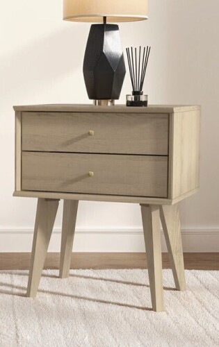 Wade Logan&reg; Branquinha 22" H Mid Century 2 Drawer Nightstand $299
