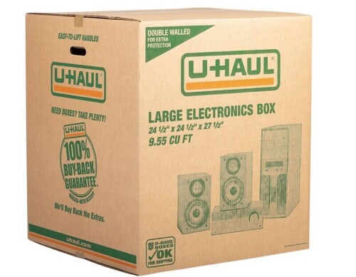 U-Haul Large Electronics Box, 24.5" x 24.5" x 27.5" / Assorted