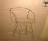 Brayden Studio Allis Mid-Century Modern Chenille Fabric Counter Stool, Upholstered Swivel Barstool With Wood Legs, Counter Height Stool with Wingback, Footrest $399 - 2