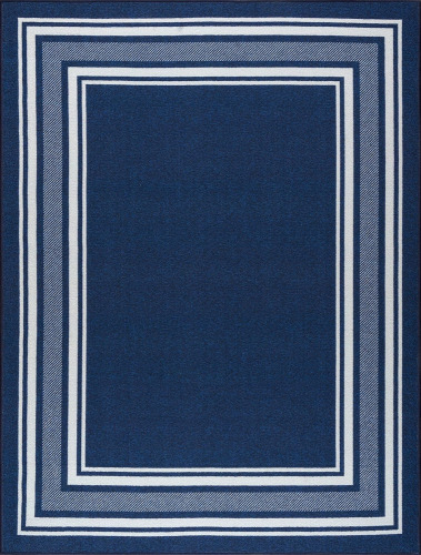 Beverly Rug Modern Bordered 8X10 ft. Area Rug for Living Room, Dining Room Rug, Bedroom Carpet, Indoor Non Skid Rubber Backed Area Rug, Navy Blue $299