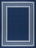 Beverly Rug Modern Bordered 8X10 ft. Area Rug for Living Room, Dining Room Rug, Bedroom Carpet, Indoor Non Skid Rubber Backed Area Rug, Navy Blue $299