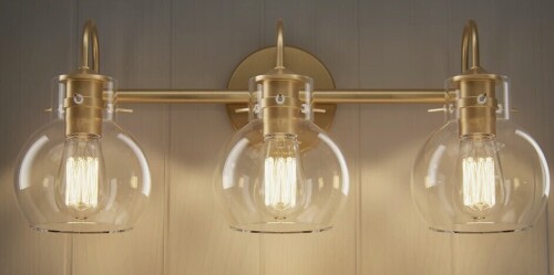 Everly Quinn 3-Light Zeline Light Dimmable Bathroom Vanity Lights with Clear Shade Vanity Light Fixture New In Box $299
