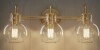 Everly Quinn 3-Light Zeline Light Dimmable Bathroom Vanity Lights with Clear Shade Vanity Light Fixture New In Box $299