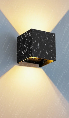 Wrought Studio&trade; Modern Led Wall Sconce, Black Square Up Down Lights, Ip65 Waterproof Aluminum Fixture For Indoor/outdoor Use New In Box $199