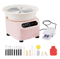 VEVOR Pottery Wheel, 10 inch Pottery Forming Machine, 350W Electric Wheel for Pottery with Foot Pedal and LCD Touch Screen, Direct Drive Ceramic Wheel with Shaping Tools for DIY Art Craft, Pink New In Box $199