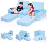 CoziBB Modular Kids Play Couch Convertible - Toddler & Child Sofa DIY Creativing Play Couch for Playroom Bedroom Nursery Freely Removable Versatile Fold Kids Sofa for Playing, Creativity, Sleeping New In Box $99