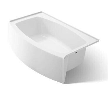 Kohler 60" Three Wall Alcove Curved Apron Soaking Tub with Right Hand Drain $1299
