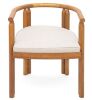 Ebern Designs Krystof Acacia Wood Dining Armchair With Curved Backrests & Cushion $299