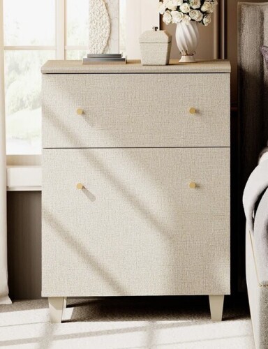 Latitude Run Large Nighstands Bedside Tables With Drawers And Doors, New in Box $399