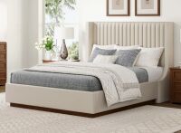 Latitude Run Madiyson King Size Tufted Upholstered Platform Bed New Shelf Pull $1099